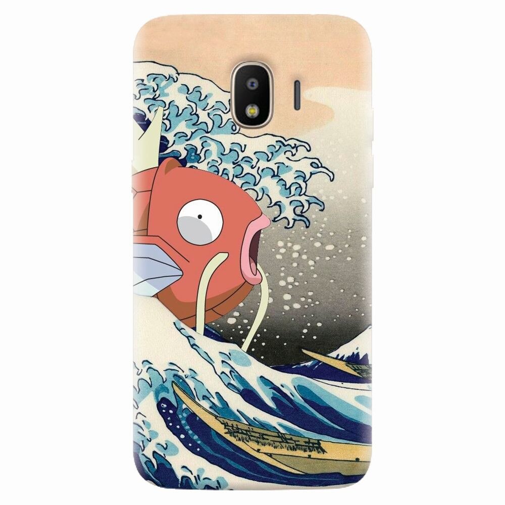Husa silicon pentru Samsung Galaxy J4 2018, Great Wave Fish