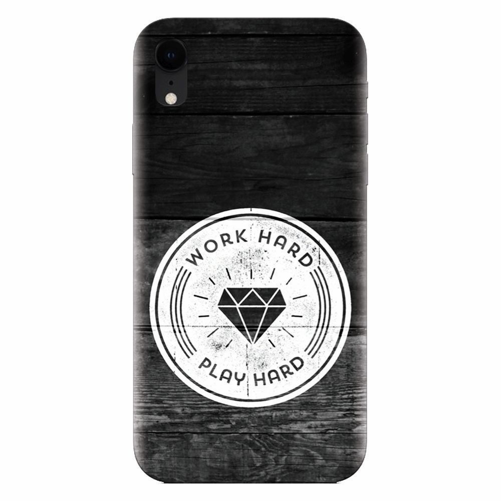Husa silicon pentru Apple Iphone XR, Work Hard Play Hard