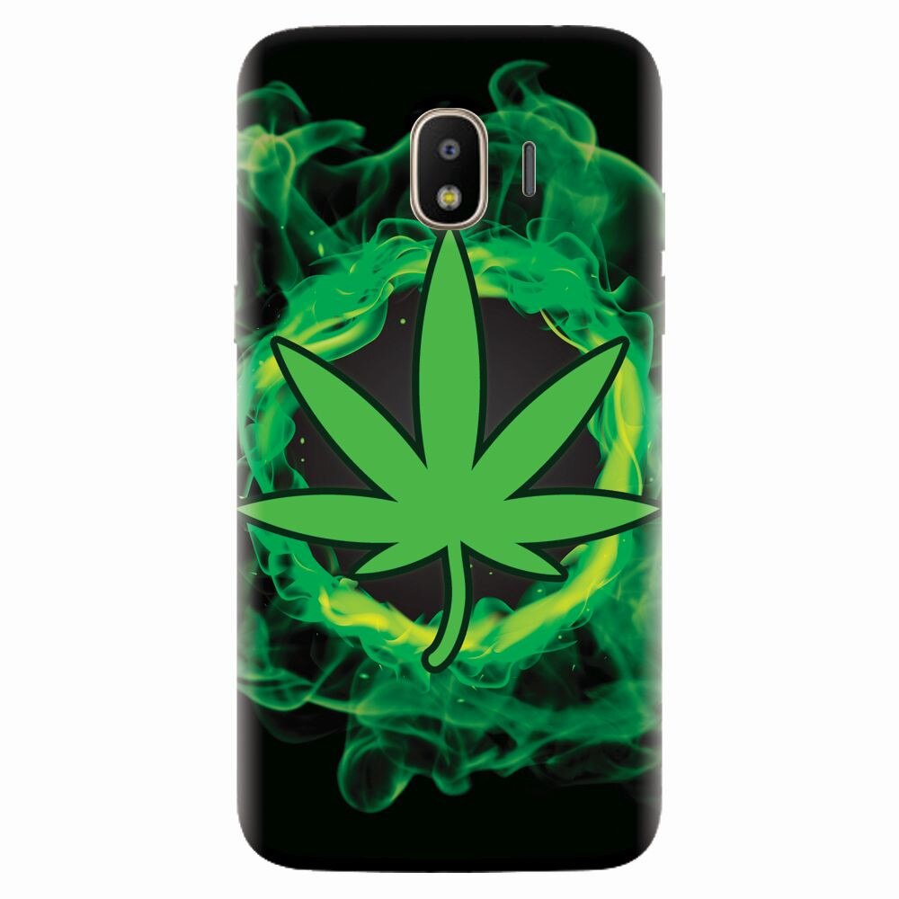 Husa silicon pentru Samsung Galaxy J4 2018, GreenFlames
