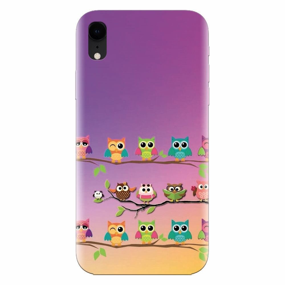 Husa silicon pentru Apple Iphone XR, Owls