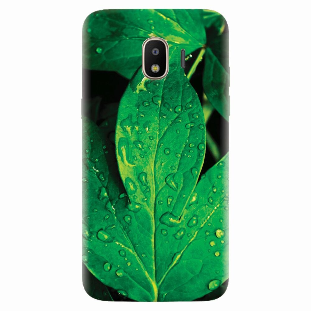 Husa silicon pentru Samsung Galaxy J4 2018, Leaves And Dew