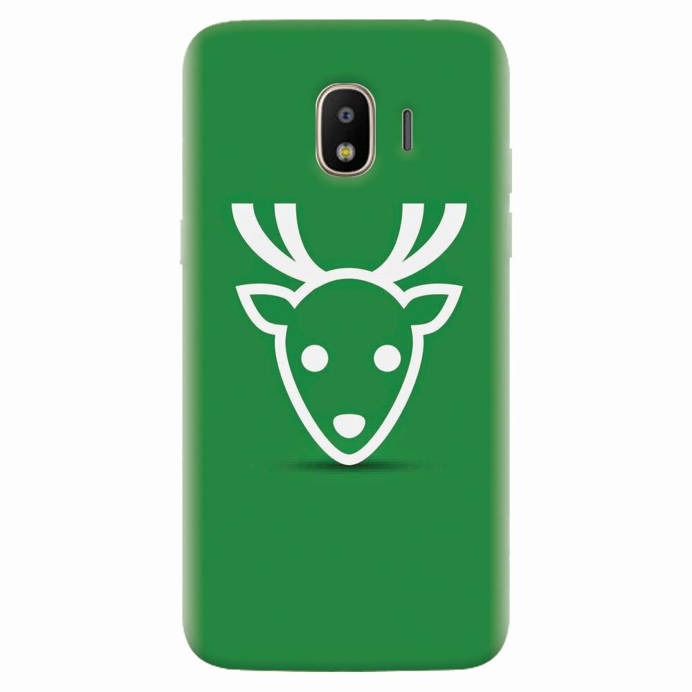 Husa silicon pentru Samsung Galaxy J2 pro 2018, Minimal Reindeer Illustration Green