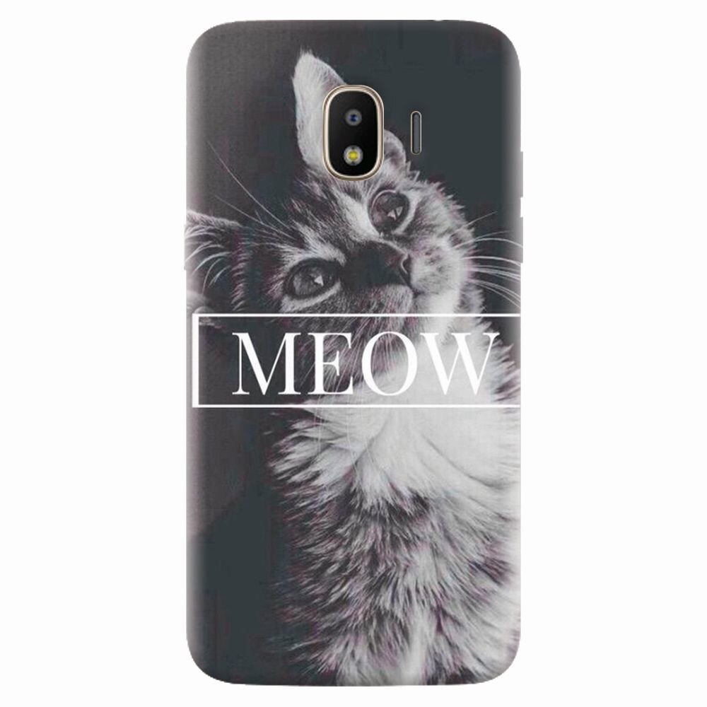 Husa silicon pentru Samsung Galaxy J4 2018, Meow Cute Cat
