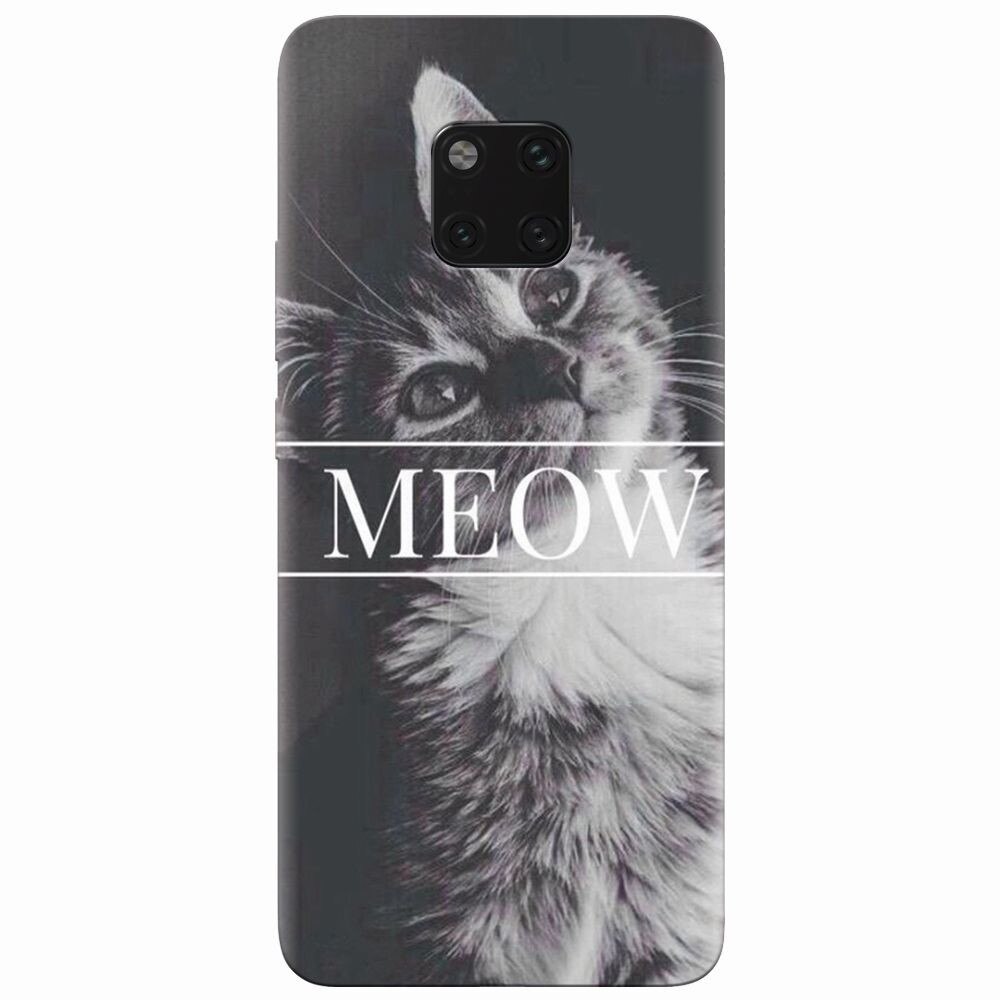 Husa silicon pentru Huawei Mate 20 Pro, Meow Cute Cat