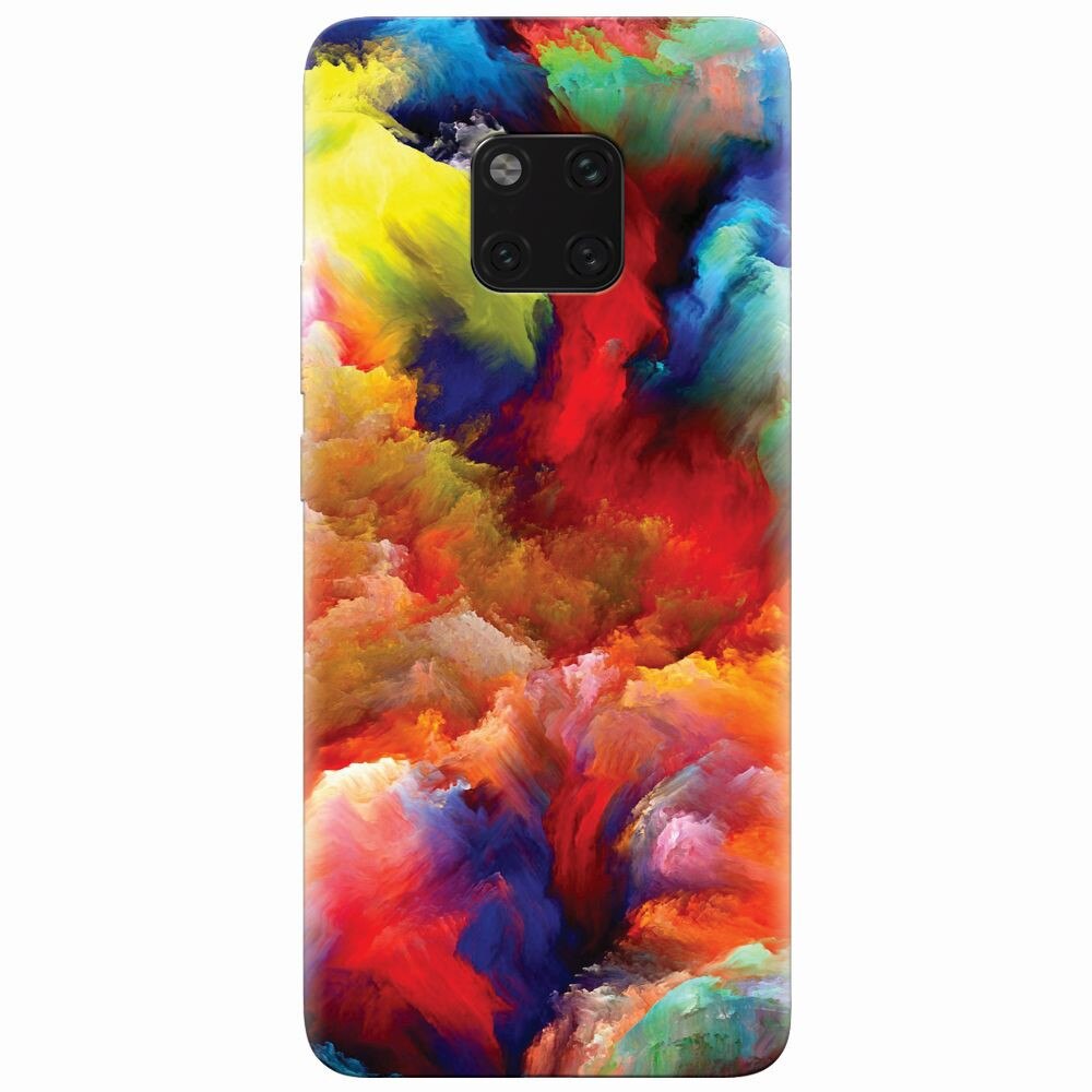 Husa silicon pentru Huawei Mate 20 Pro, Oil Painting Colorful Strokes