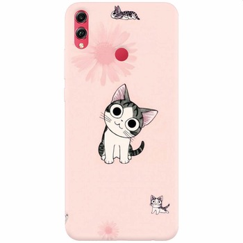 Husa silicon pentru Honor View 10 Lite, Cute Cat 101 Husa silicon pentru Honor View 10 Lite, Cute Cat 101