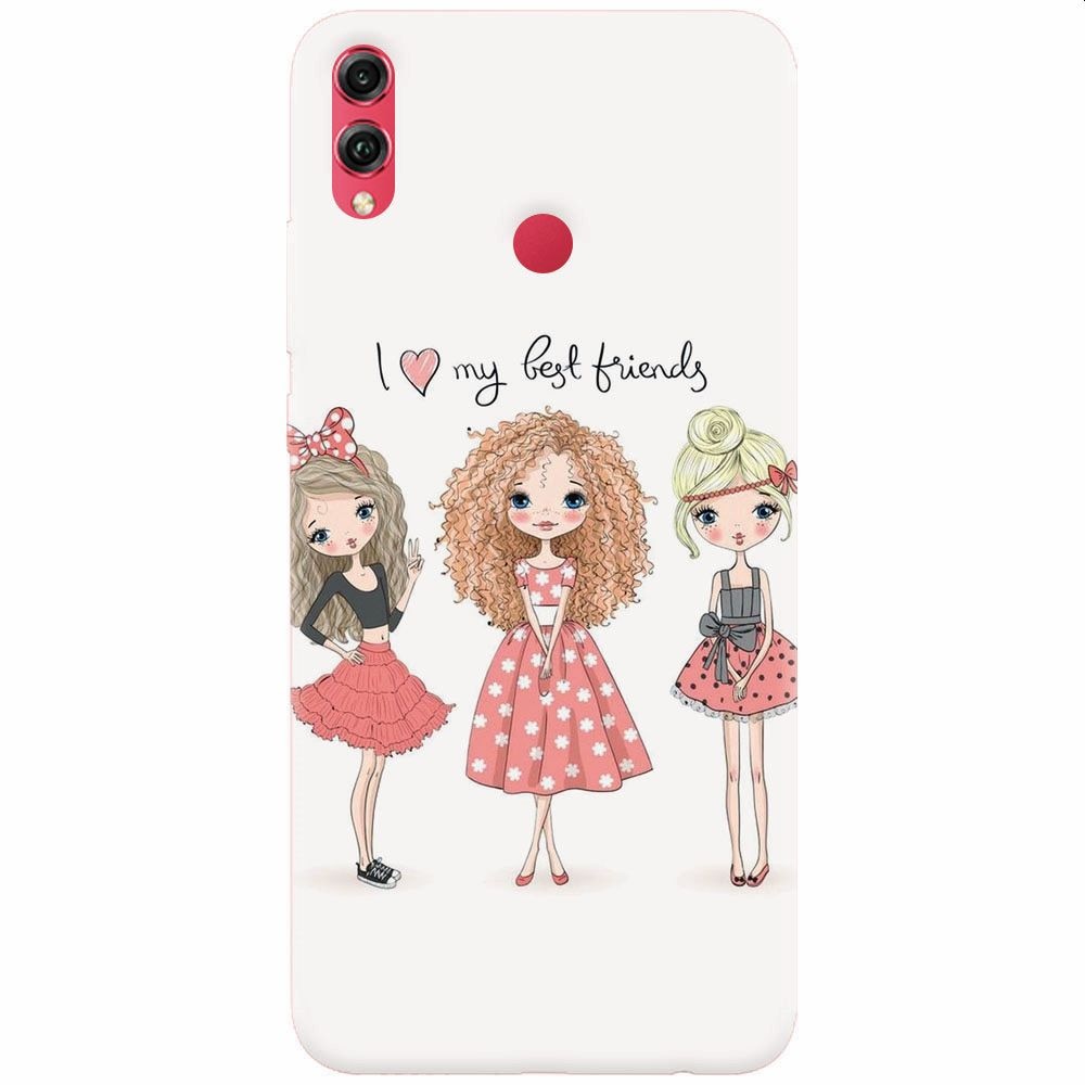 Husa silicon pentru Honor 10 Lite, I Love My Best Friends