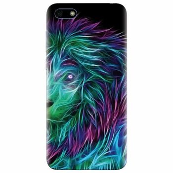 Husa silicon pentru Huawei Y5 Prime 2018, Abstract Lion 002 Husa silicon pentru Huawei Y5 Prime 2018, Abstract Lion 002