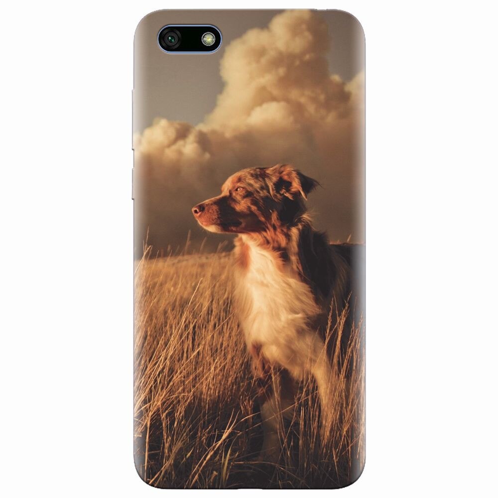 Husa silicon pentru Huawei Y5 2018, Alone Dog Animal In Grass