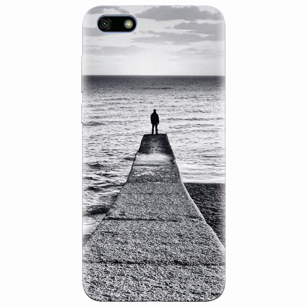 Husa silicon pentru Huawei Y5 2018, Abstract Dock Man Grey