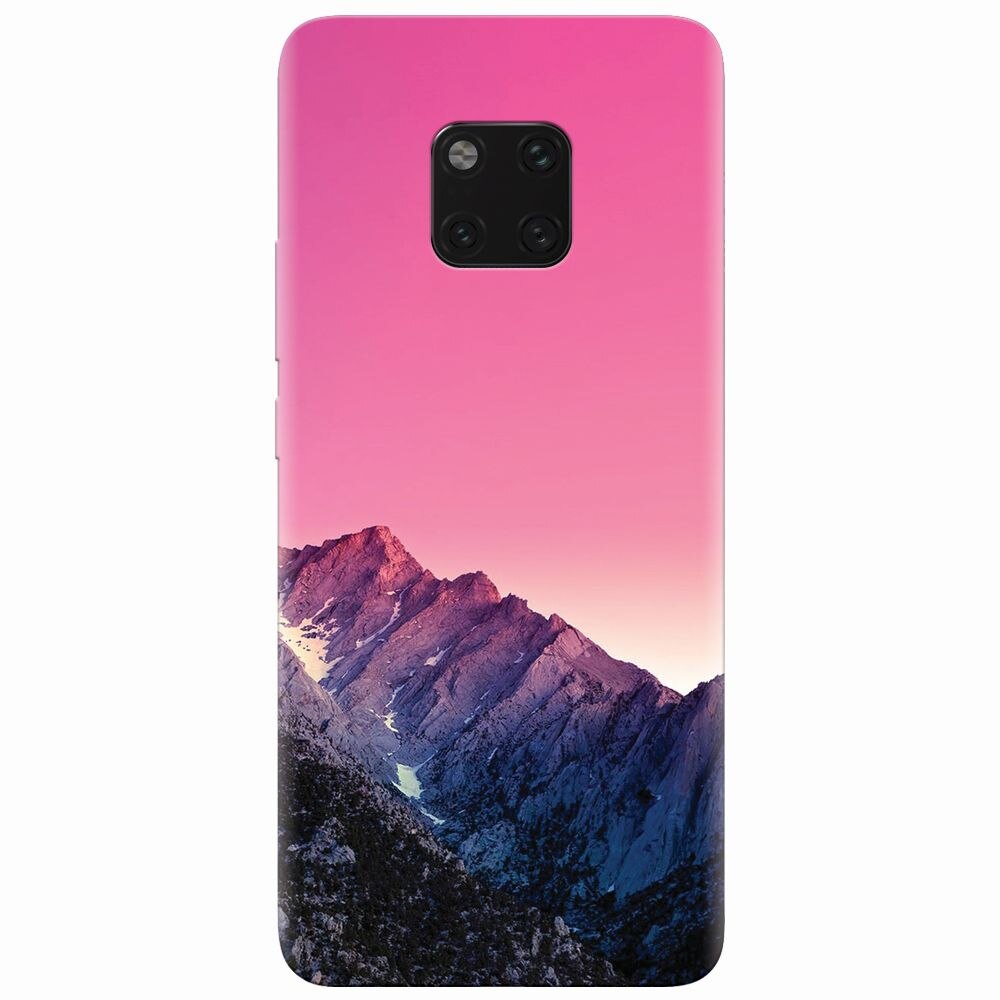 Husa silicon pentru Huawei Mate 20 Pro, Mountain Peak Pink Gradient Effect