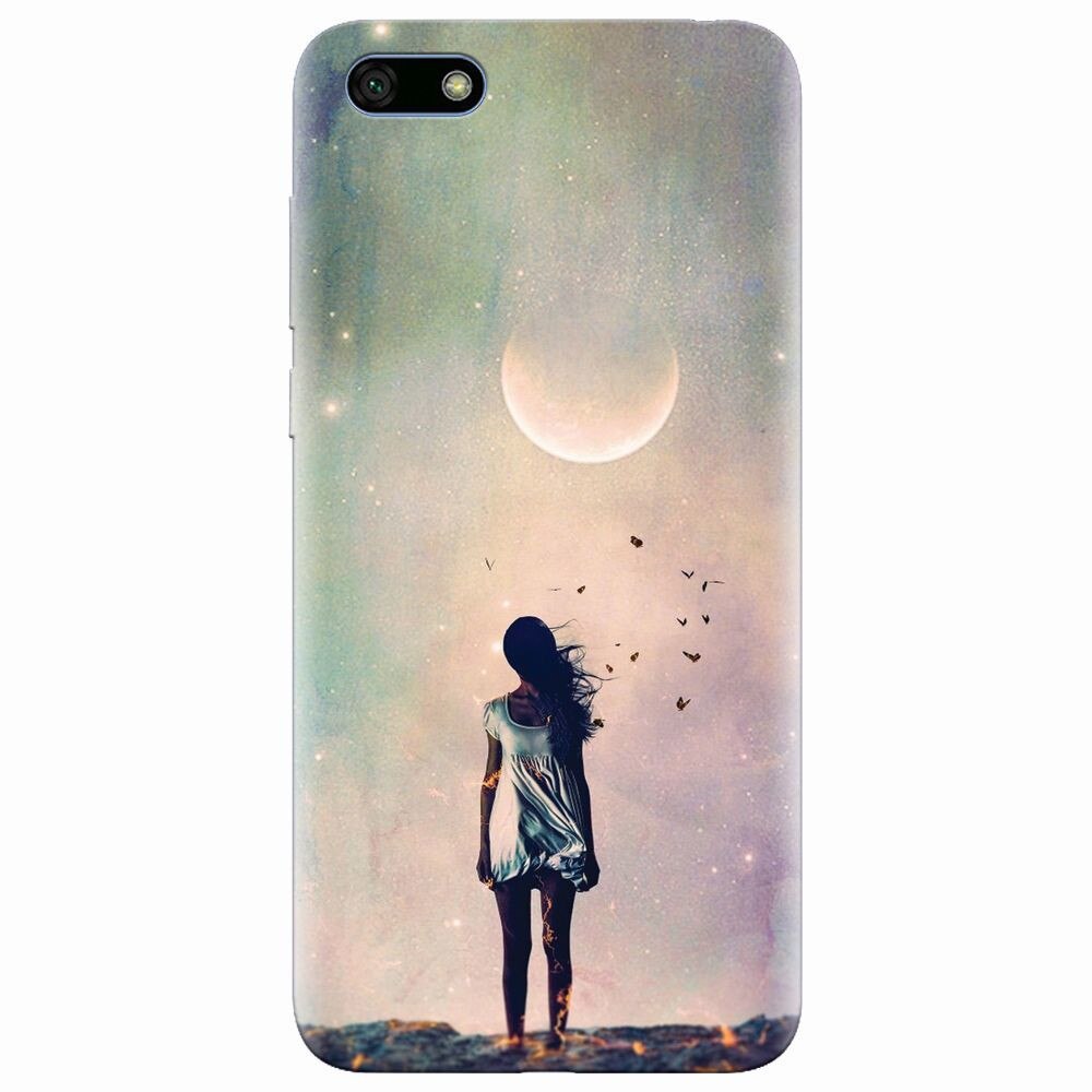 Husa silicon pentru Huawei Y5 2018, Alone Woman Cgi Hd K