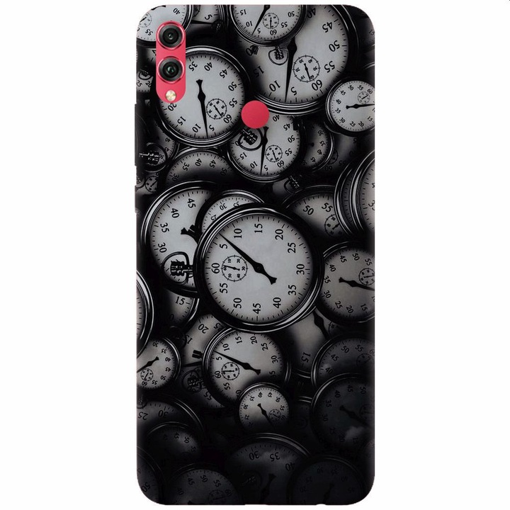 Силиконов калъф, съвместим с Honor View 10 Lite, Clocks Bw