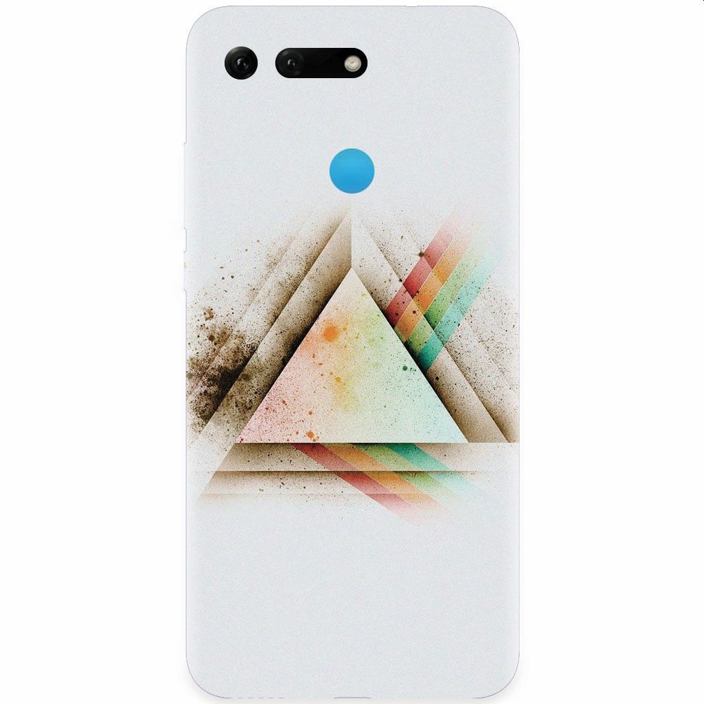 Husa silicon pentru Honor View 20, Abstract Grunge Light Triangle