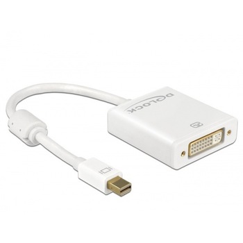 Adaptor mini Displayport la DVI T-M 1.2 4K Activ Alb, Delock 62604 Adaptor mini Displayport la DVI T-M 1.2 4K Activ Alb, Delock 62604