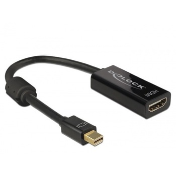 Adaptor mini Displayport la HDMI T-M 1.2 4K Pasiv Negru, Delock 62613 Adaptor mini Displayport la HDMI T-M 1.2 4K Pasiv Negru, Delock 62613
