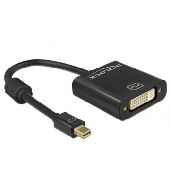 Adaptor mini Displayport la DVI T-M 1.2 4K Pasiv Negru, Delock 62605 Adaptor mini Displayport la DVI T-M 1.2 4K Pasiv Negru, Delock 62605