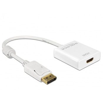 Adapter DisplayPort na HDMI Delock aktywny 4K biały (62608) Adapter DisplayPort na HDMI Delock aktywny 4K biały (62608)