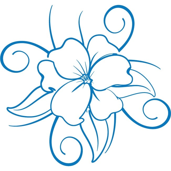 Floarea fericita - Sticker Decorativ - Albastru - 110 x 117 cm