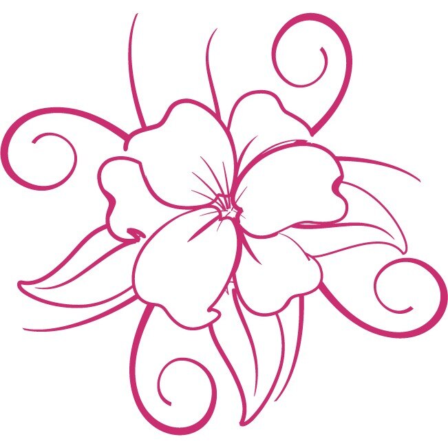 Floarea fericita - Sticker Decorativ - Magenta - 110 x 117 cm