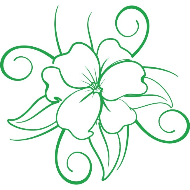 Floarea fericita - Sticker Decorativ - Verde - 110 x 117 cm