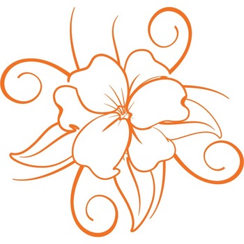 Floarea fericita - Sticker Decorativ - Portocaliu - 110 x 117 cm Floarea fericita - Sticker Decorativ - Portocaliu - 110 x 117 cm