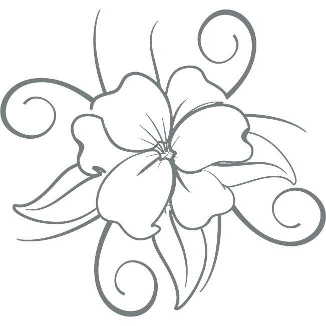 Floarea fericita - Sticker Decorativ - Gri Metal - 83 x 88 cm