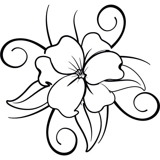 Floarea fericita - Sticker Decorativ - Negru - 83 x 88 cm