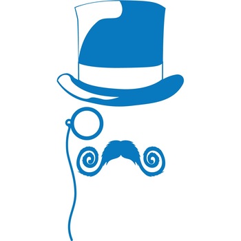 Palarie si mustata - Sticker Decorativ - Albastru - 60 x 113 cm Palarie si mustata - Sticker Decorativ - Albastru - 60 x 113 cm