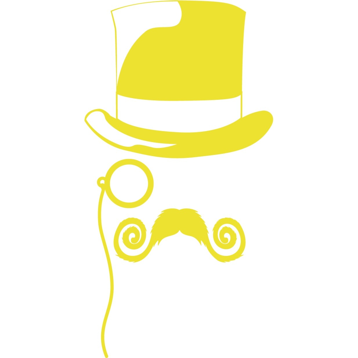 Palarie si mustata - Sticker Decorativ - Lemon - 80 x 150 cm