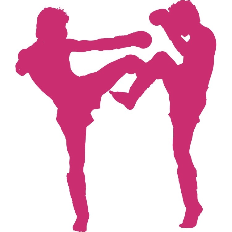 Kickboxing - Sticker Decorativ - Magenta - 110 x 127 cm
