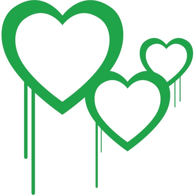 Inima - simbolul iubirii - Sticker Decorativ - Verde - 81 x 83 cm