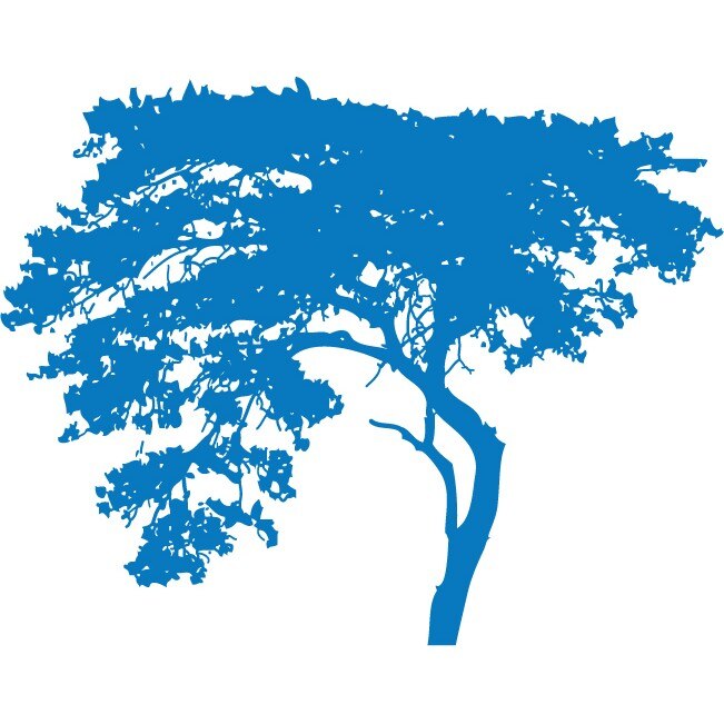 Copacul aplecat - Sticker Decorativ - Albastru - 105 x 83 cm