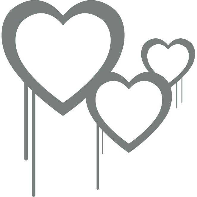 Inima - simbolul iubirii - Sticker Decorativ - Gri Metal - 81 x 83 cm