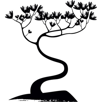 Copac Bonsai - Sticker Decorativ - Negru - 110 x 122 cm Copac Bonsai - Sticker Decorativ - Negru - 110 x 122 cm