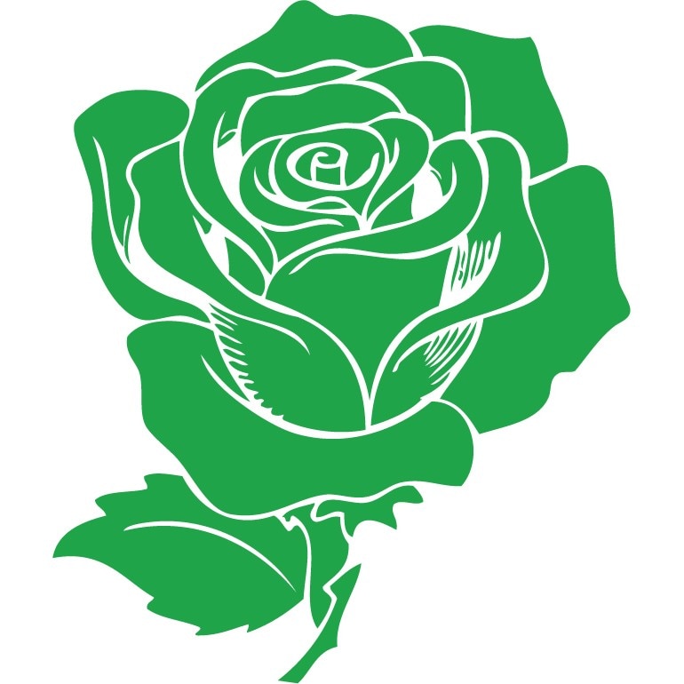 Firul de trandafir - Sticker Decorativ - Verde - 110 x 130 cm