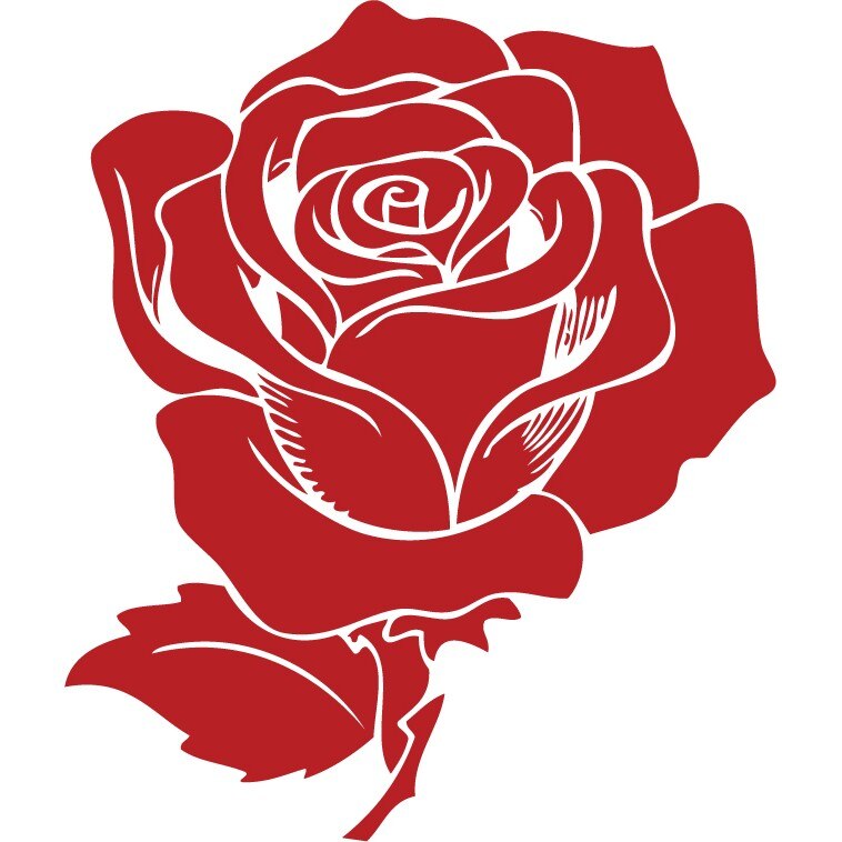 Firul de trandafir - Sticker Decorativ - Rosu Cardinal - 83 x 98 cm