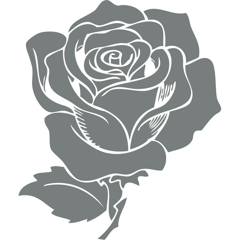 Firul de trandafir - Sticker Decorativ - Gri Metal - 83 x 98 cm