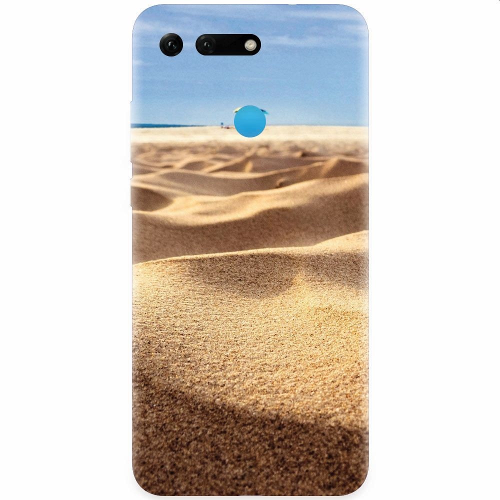 Husa silicon pentru Honor View 20, Beach Sand Closeup Holiday