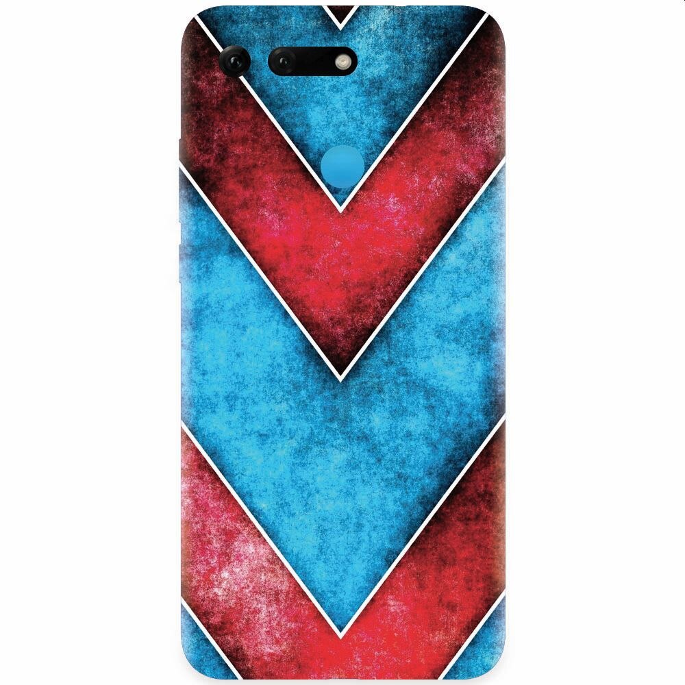 Husa silicon pentru Honor View 20, Blue And Red Abstract
