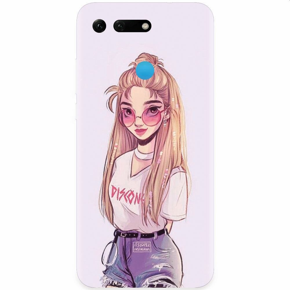 Husa silicon pentru Honor View 20, Girl Look