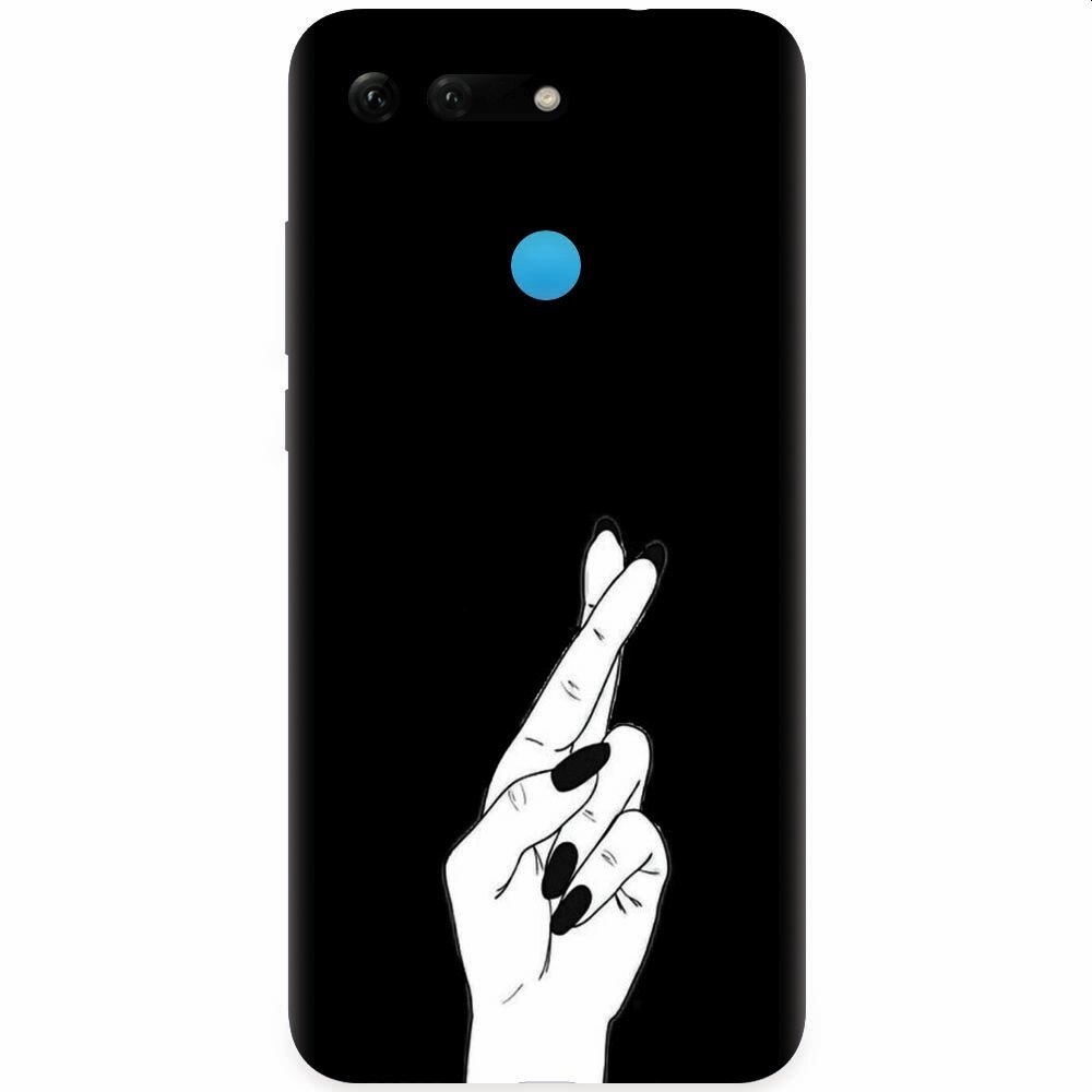 Husa silicon pentru Honor View 20, Finger Cross