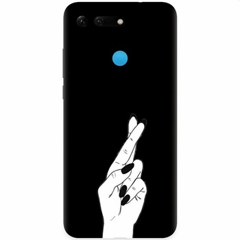 Husa silicon pentru Honor View 20, Finger Cross Husa silicon pentru Honor View 20, Finger Cross