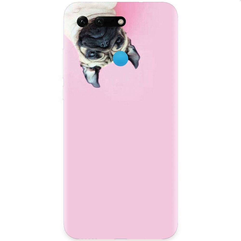 Husa silicon pentru Honor View 20, Dog And Pink