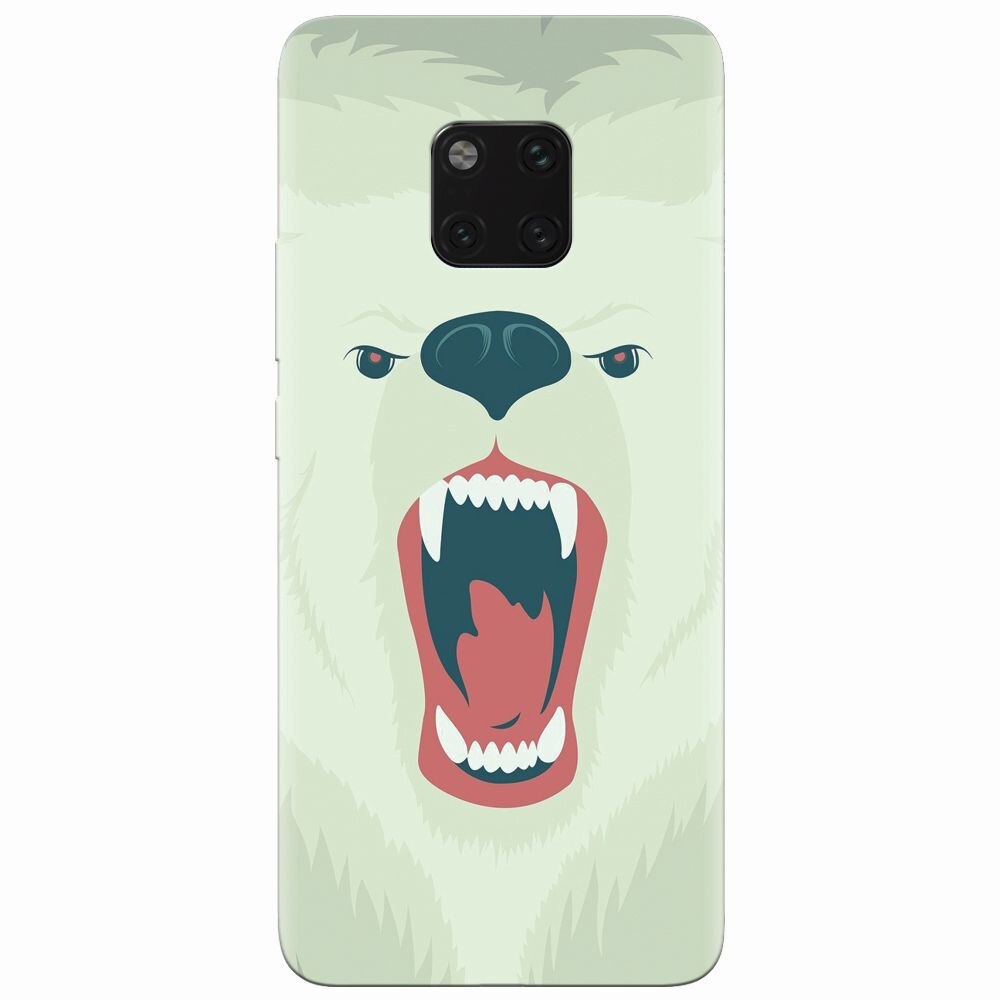 Husa silicon pentru Huawei Mate 20 Pro, Fierce Polar Bear Winter