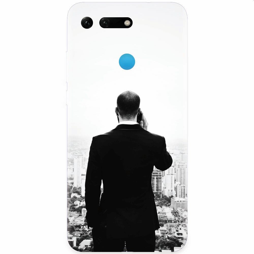 Husa silicon pentru Honor View 20, Man In Suit
