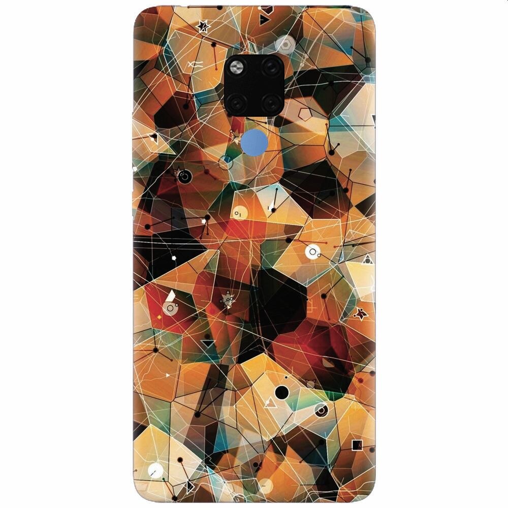Husa silicon pentru Huawei Mate 20X, Abstract Triangles Connected Lines