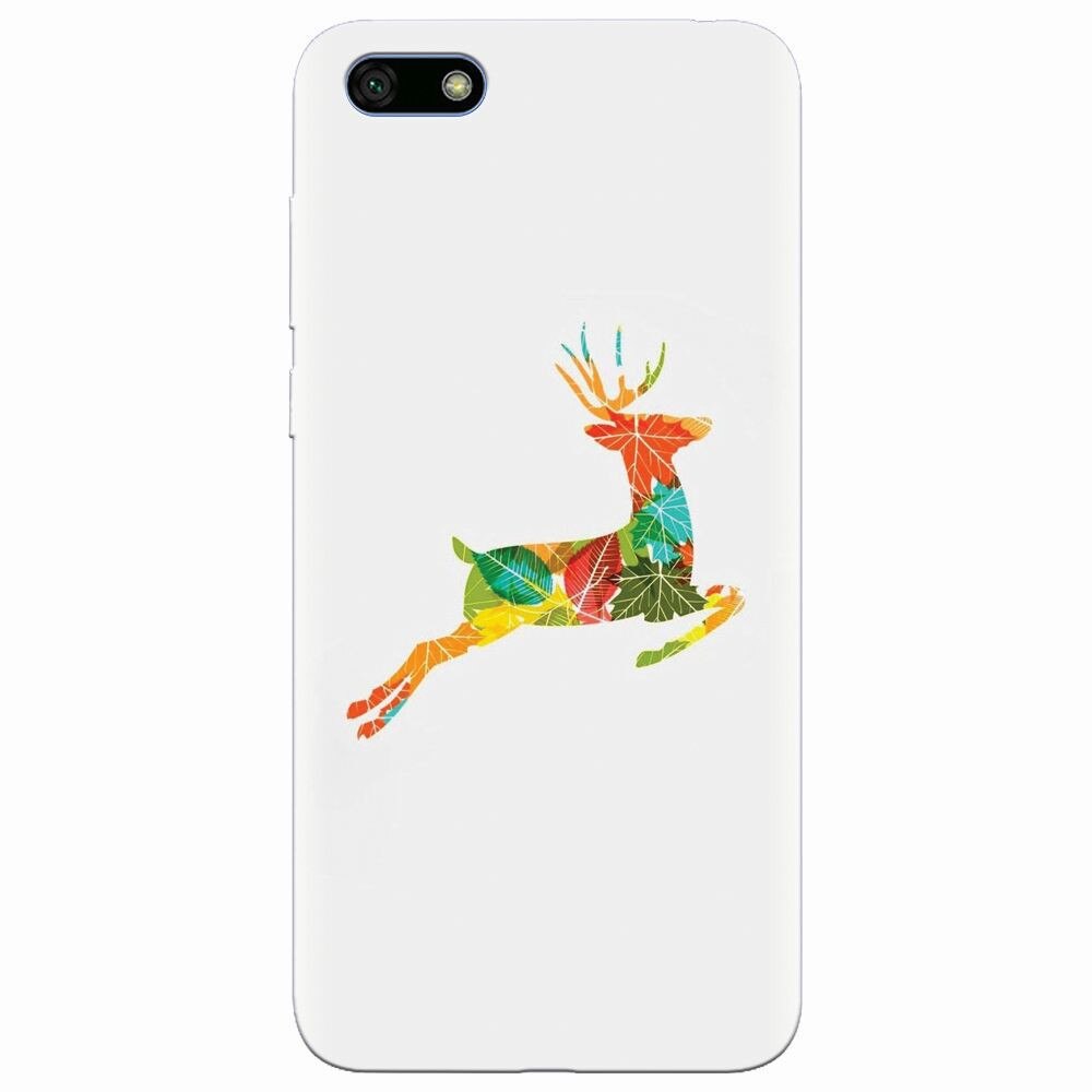 Husa silicon pentru Huawei Y5 2018, Colorful Reindeer Jump Illustration