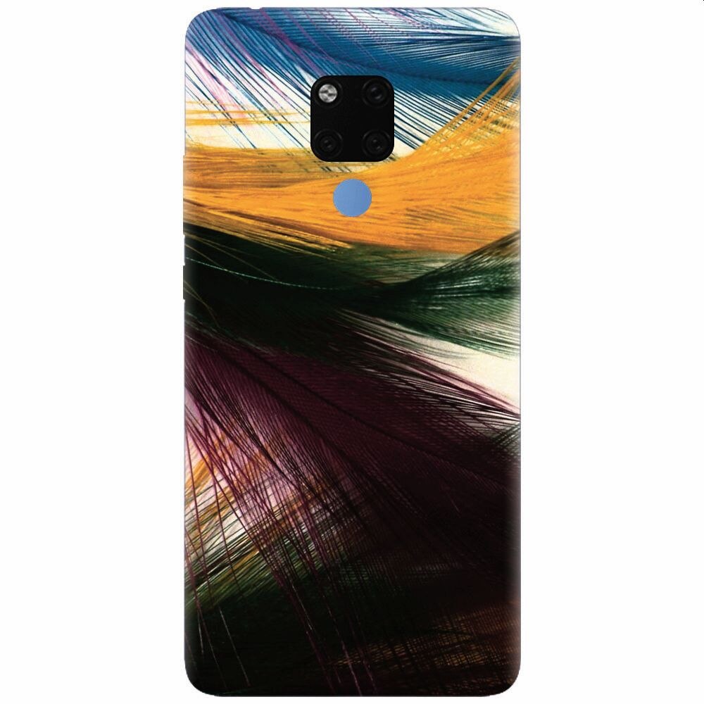 Husa silicon pentru Huawei Mate 20X, Colorful Peacock Feathers