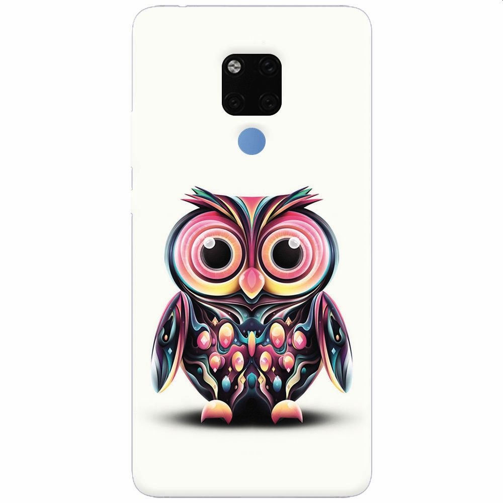 Husa silicon pentru Huawei Mate 20X, Colorful Owl Illustration